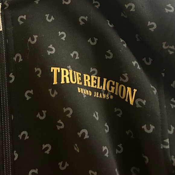 True Religion Black and Gold Patterned Hoodie - Picture 2 of 4